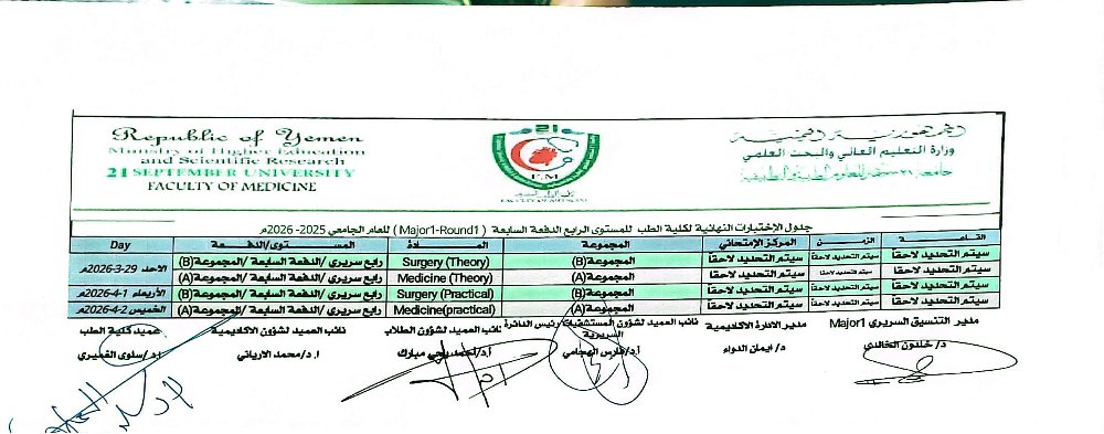 جدول اختبارات الدفعة السابعة